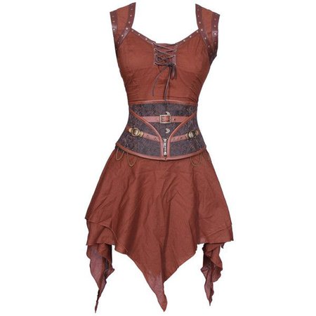Red-Brown Corset Dress