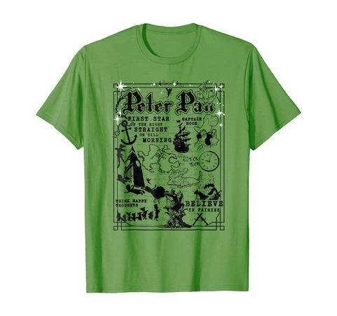 Amazon.com: Disney Peter Pan A Traveler's Guide To Never Land T-Shirt: Clothing