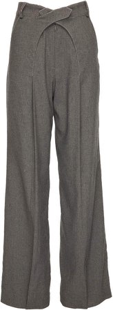 SITUATIONIST High-Rise Cross Front Wool Pant