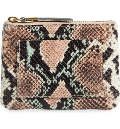 Madewell The Leather Pouch Snake Embossed Edition Clutch | Nordstrom