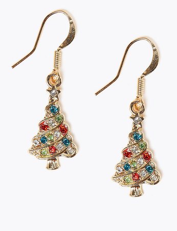Christmas Tree Drop Earrings | M&S Collection | M&S