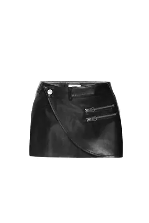 Miaou - Black Vegan Leather Skirt