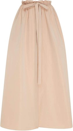 Pleated Cotton-Blend Maxi Skirt