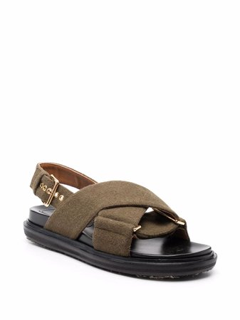 Marni crossover-strap leather sandals - FARFETCH