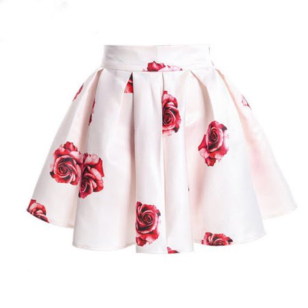 White and red rose skirt | ShopLook