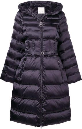 long belted puffer jacket