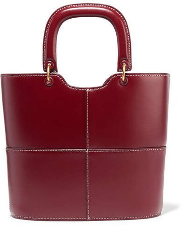 Andy Paneled Leather Tote - Burgundy