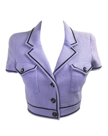 Chanel 1995 Purple Cropped Boucle Jacket
