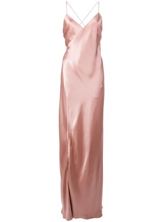 Michelle Mason Strappy Wrap Gown M9931 Pink | Farfetch