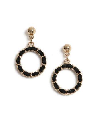 Black Fabric Chain Earrings | Dorothy Perkins