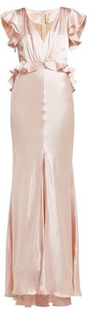 Shirin Silk Charmeuse Maxi Dress - Womens - Light Pink