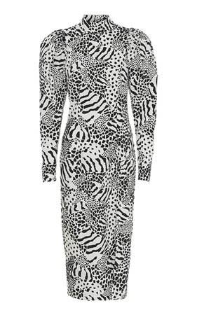 Theresa Mock Neck Midi Dress by ROTATE | Moda Operandi