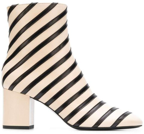 striped ankle boots