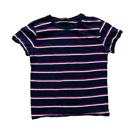 Brandy Melville | Tops | Brandy Melville Navy Red White Striped Tshirt Top | Poshmark