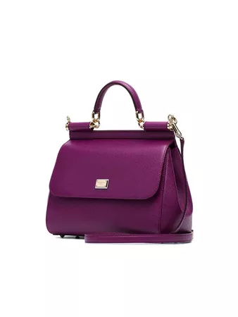 Dolce & Gabbana Purple Sicily Medium Leather Tote Bag - Farfetch
