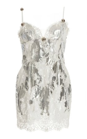 Foiled Lace Mini Dress by Christopher Kane | Moda Operandi