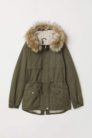 Pile-lined Parka - Green