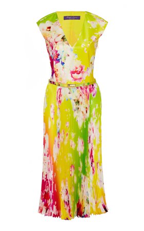 Ralph Lauren Fonda Floral Silk Dress