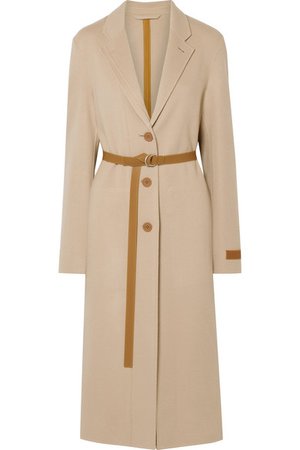 Helmut Lang | Belted layered wool and cashmere-blend coat | NET-A-PORTER.COM