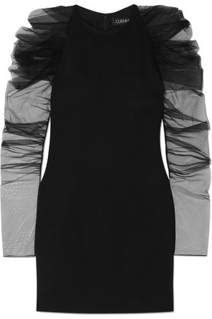 Cushnie | Ruched tulle and cady mini dress | NET-A-PORTER.COM