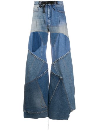 Shop blue Tom Ford patchwork-detail denim jeans with Express Delivery - Farfetch