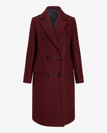 Wool-blend Boucle Double Breasted Coat | Express