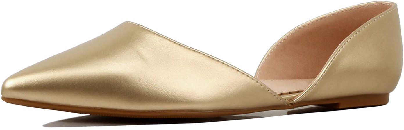 Amazon.com | Guilty Heart Womens D'Orsay Almond Pointed Toe Slip On Casual Flats | Flats