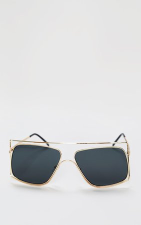 Black Narrow Slim Cat Eye Sunglasses | PrettyLittleThing