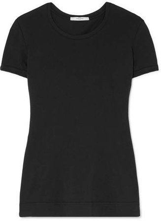 Pima Stretch-cotton Jersey T-shirt - Black