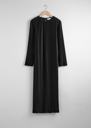 Pleated Midi Dress - Black - Midi dresses - & Other Stories US
