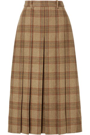 Gucci | Belted checked wool midi skirt | NET-A-PORTER.COM