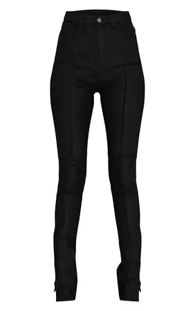 Tall Black Coated Coated 5 Longleg Skinny Jeans | PrettyLittleThing USA