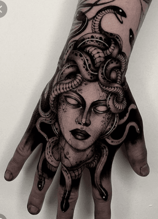 Medusa hand 🤚🏽tattoo