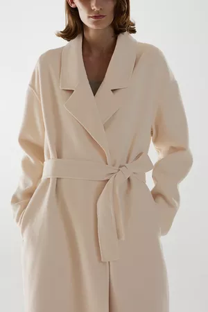 WOOL MIX RELAXED BELTED COAT - Off-white - Coats - COS US