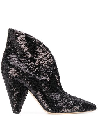 Black P.A.R.O.S.H. sequinned ankle boots - Farfetch
