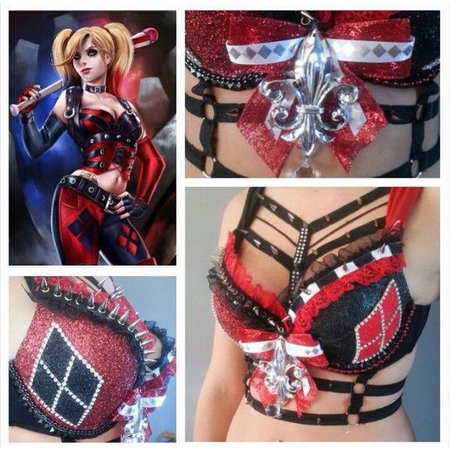 Sparkly Harley Quinn Rave Top