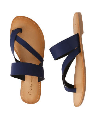 Oceanfront Navy Flat Sandals | Lulus