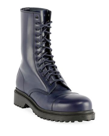 Balenciaga Leather Combat Boots