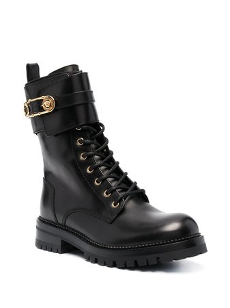 Shop black Versace leather ankle boots with Afterpay - Farfetch Australia