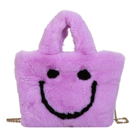 Smiley Face Fuzzy Handbag | BOOGZEL APPAREL – Boogzel Apparel