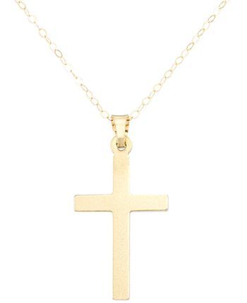 Macy's Textured Cross 18" Pendant Necklace & Reviews - Necklaces - Jewelry & Watches - Macy's