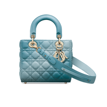 Small Lady Dior My ABCDior Bag Azure Blue Gradient Cannage Lambskin | DIOR