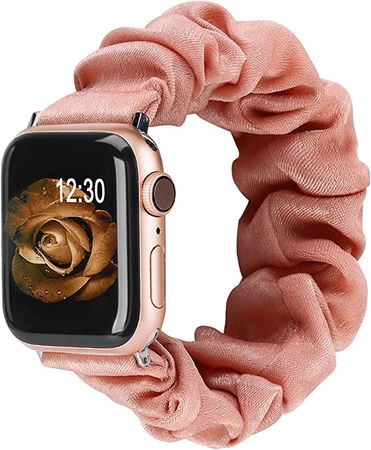 TOYOUTHS Compatible with Apple Watch Band Scrunchie 38mm 40mm 41mm Women Elastic Strap Soft Cloth Fabric Pattern Printed Bracelet Wristband for iWatch Series SE 8 7 6 5 4 3 2 1 (Rose Gold, Small) : Amazon.ca: Electronics