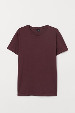 Regular Fit Crew-neck T-shirt - Burgundy - Men | H&M US