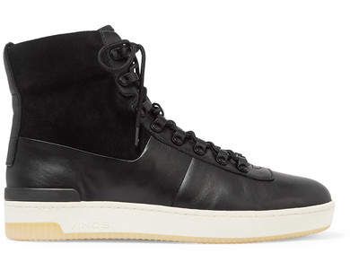 Rowan Leather And Suede High-top Sneakers - Black