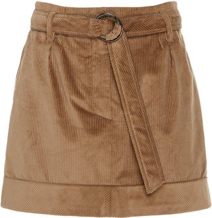 Belted Corduroy Mini Skirt Size: 38