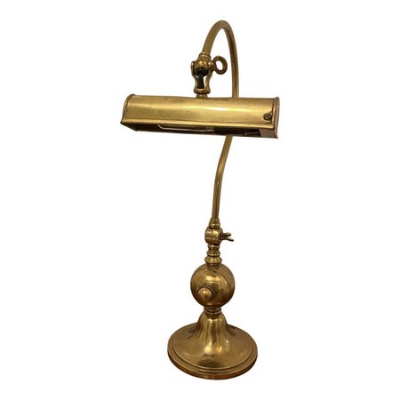 1930s European Brass Desk Lamp | Chairish