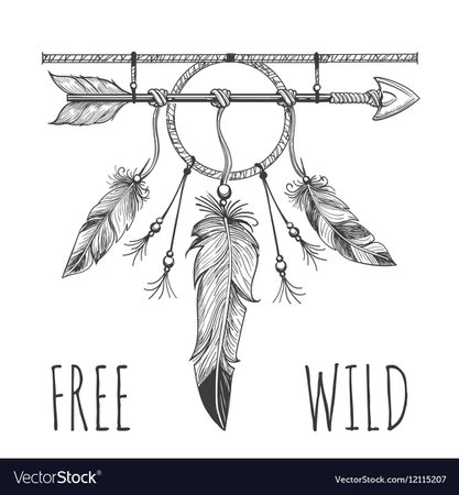 Native american accessory with arrow Royalty Free Vector
