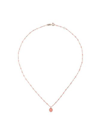 Shop Gigi Clozeau 18kt rose gold Classic Gigi North Star diamond and salmon pink beaded necklace with Express Delivery - FARFETCH