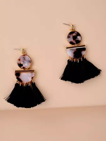 Tassel Charm Drop Earrings | SHEIN USA